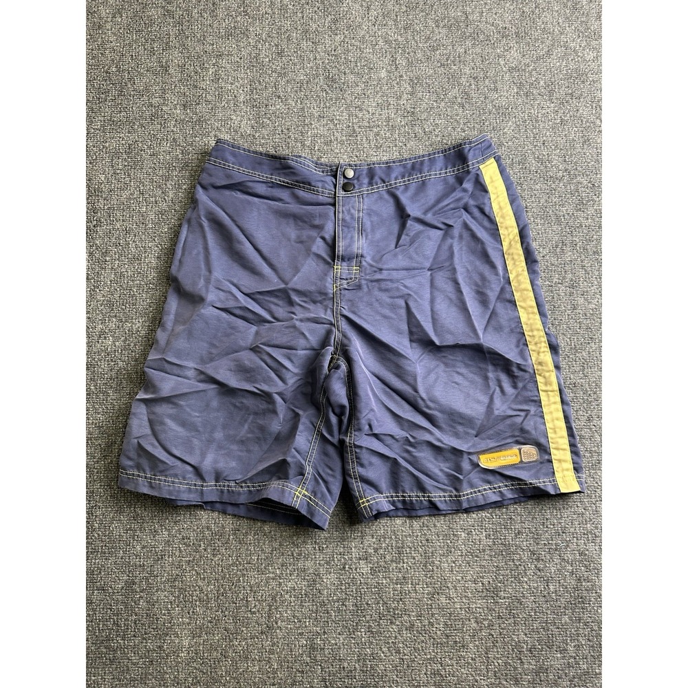 Mens No Fear Surf Swim Board Shorts Blue Yellow, Size 33